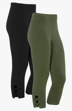 Caprileggingsit kivoilla yksityiskohdilla 2 kpl/pakkaus
