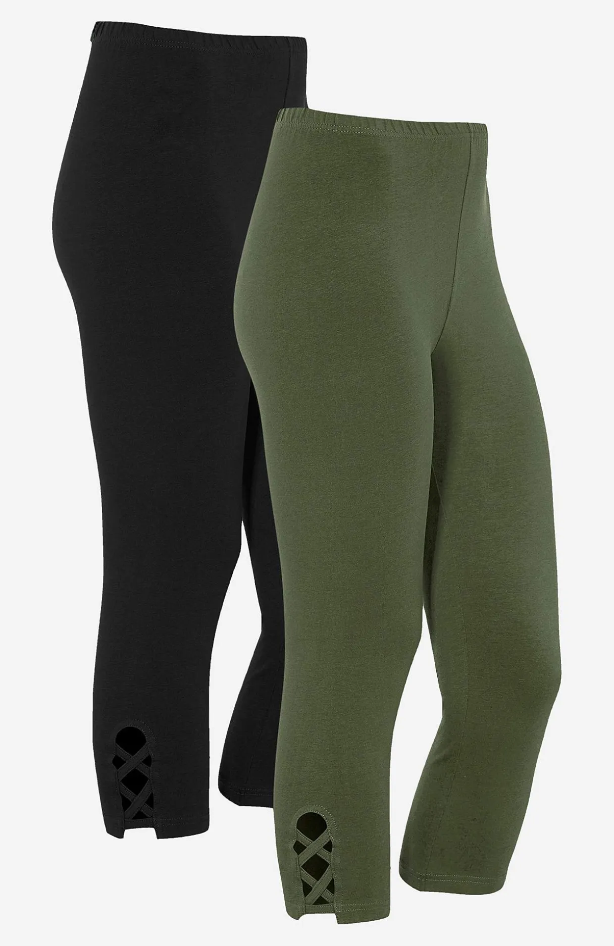 Caprileggingsit kivoilla yksityiskohdilla 2 kpl/pakkaus