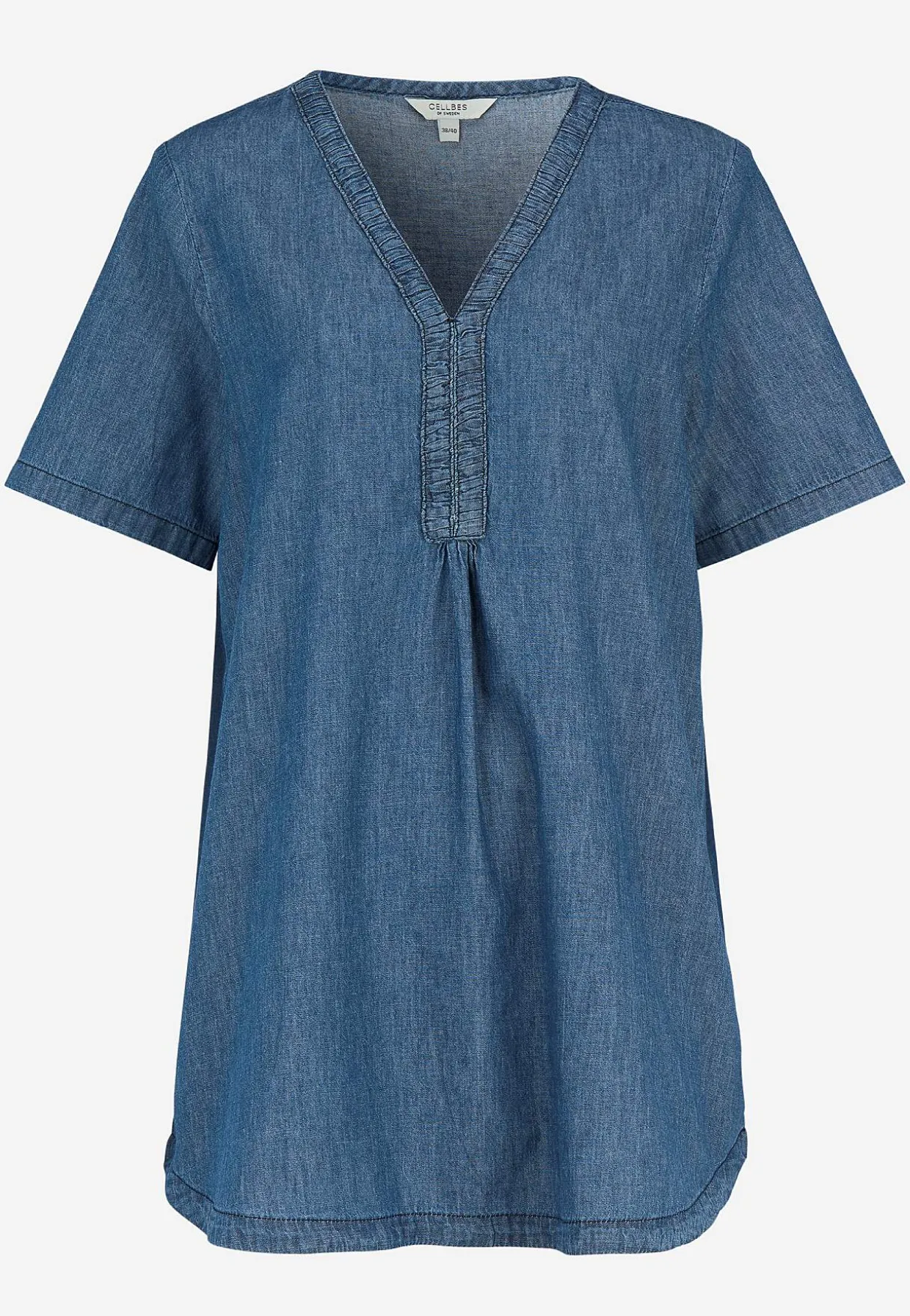 Denimtunika koristeellisella V-aukolla