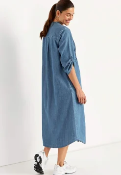 Farkkumekko kevyestä denimistä taskuilla