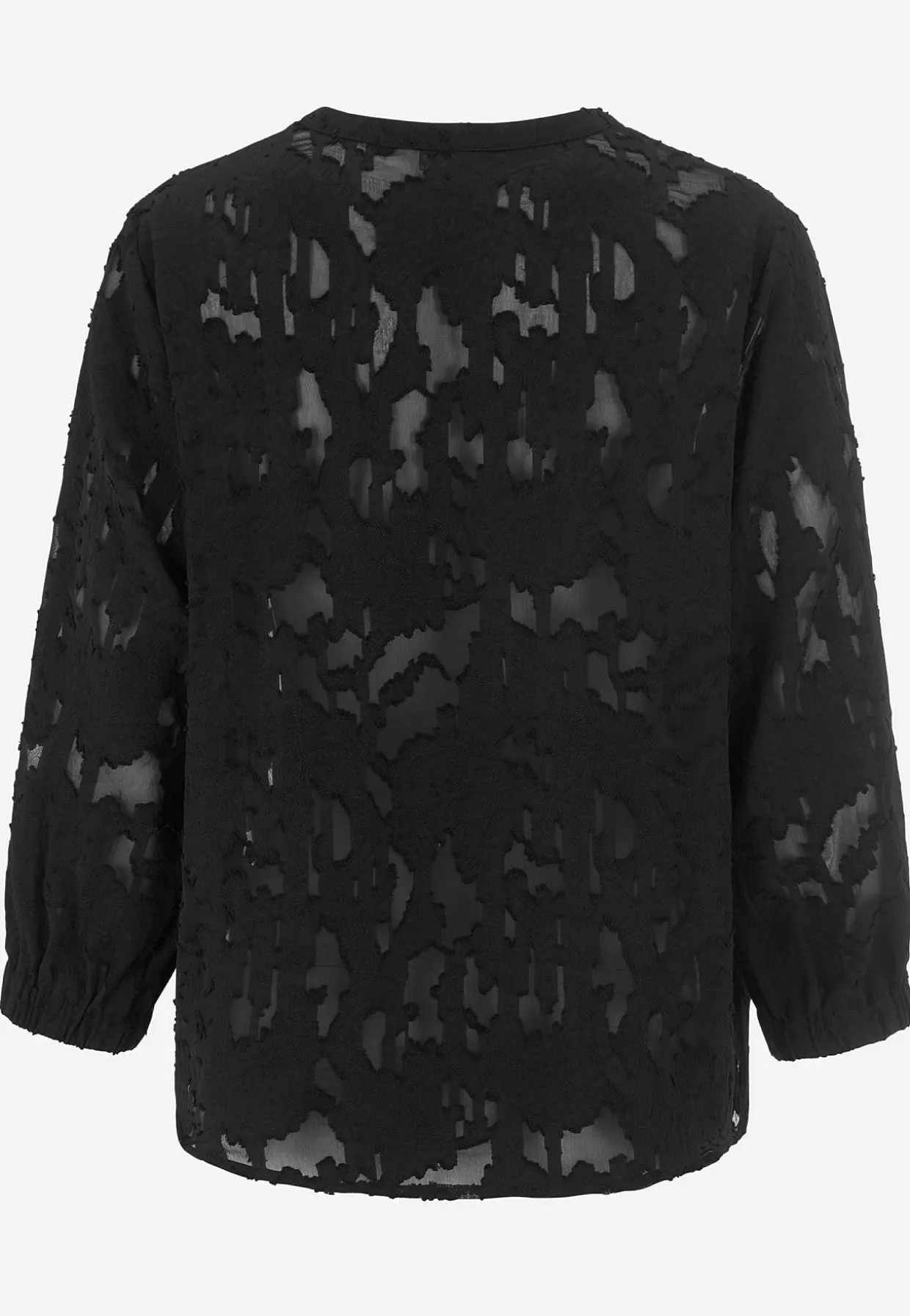 Jacquard-neuloksinen, läpikuultava pusero