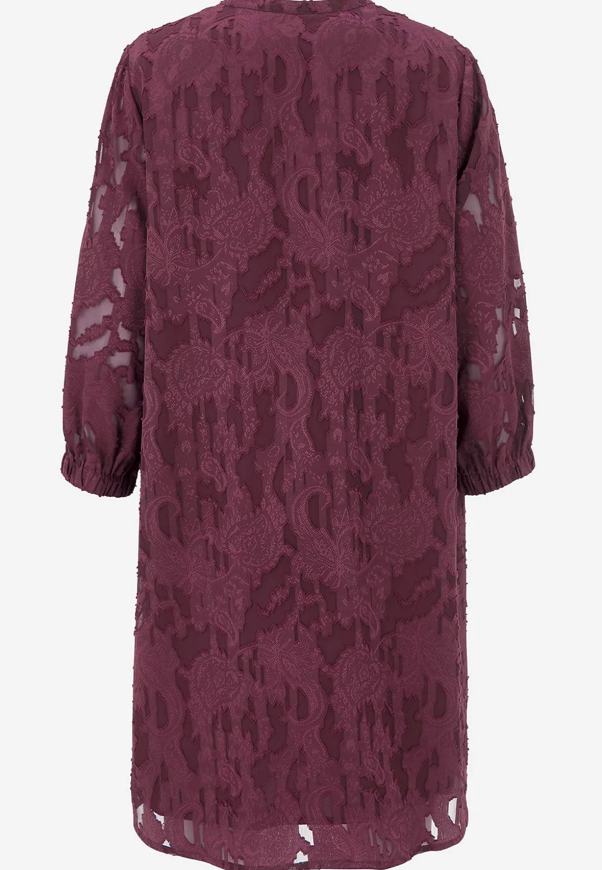 Jacquard-neuloksinen, läpikuultava mekko