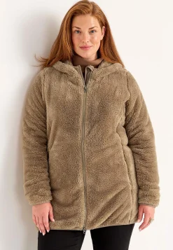 Kodikas fleece-takki hupulla
