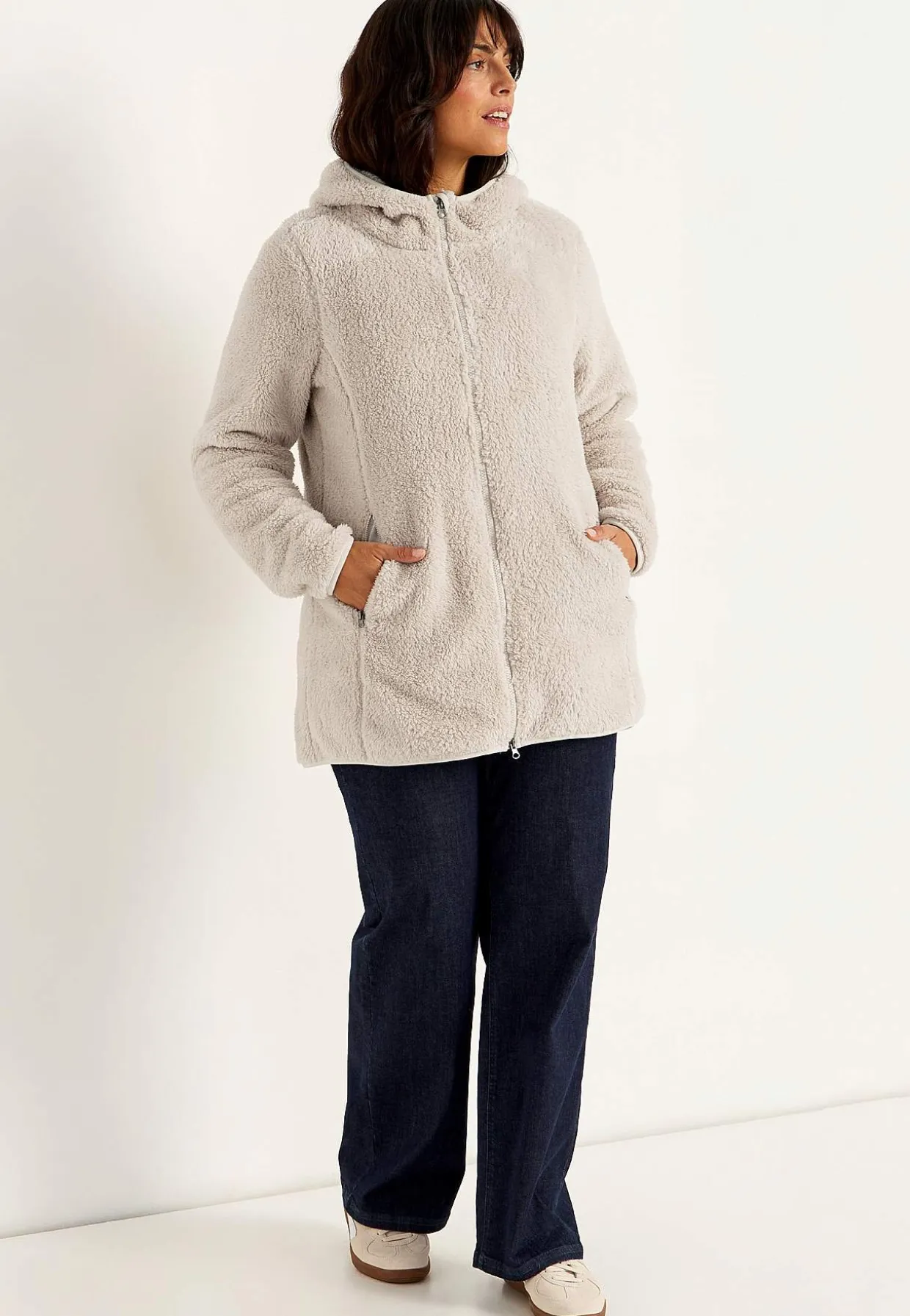 Kodikas fleece-takki hupulla