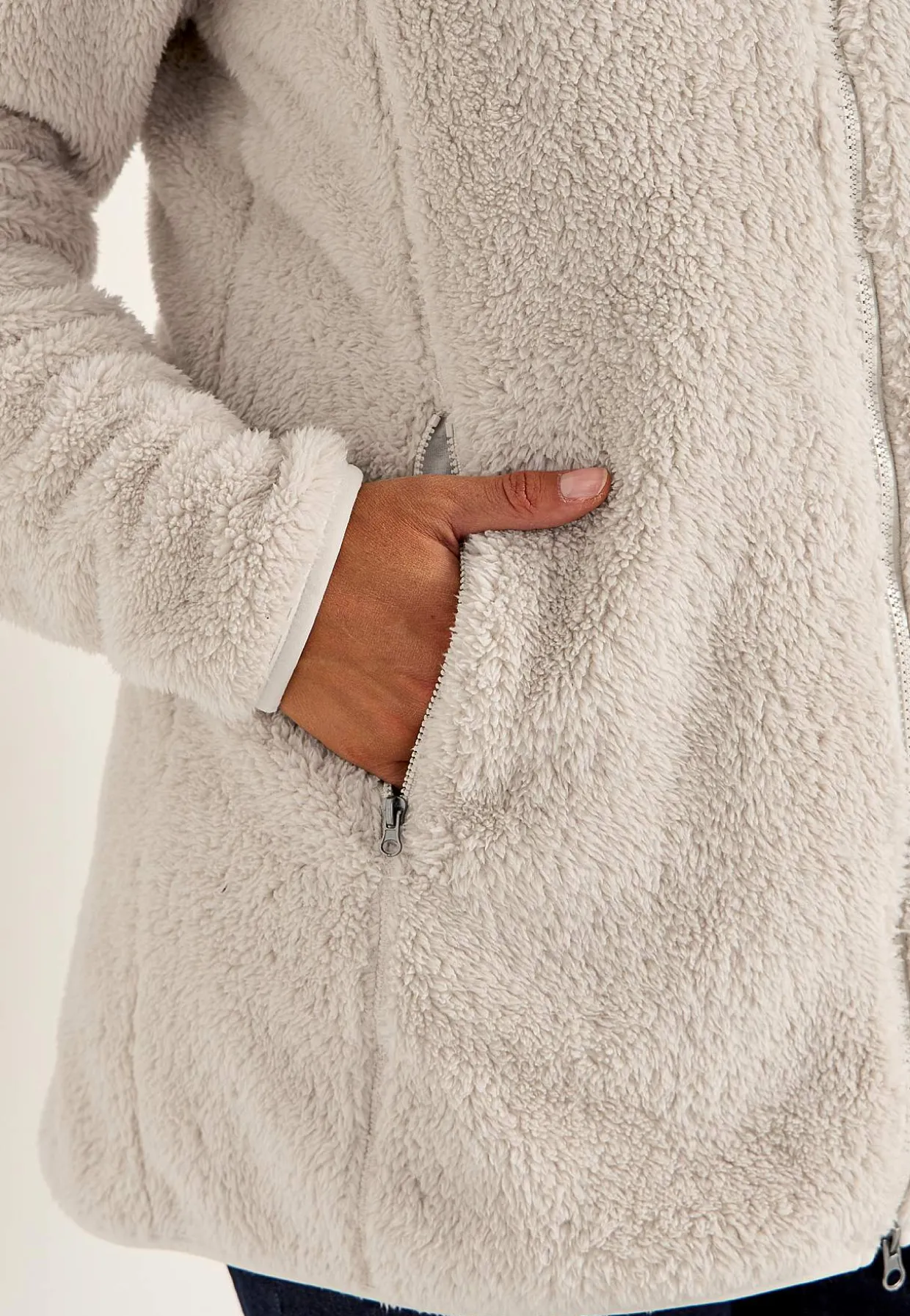 Kodikas fleece-takki hupulla