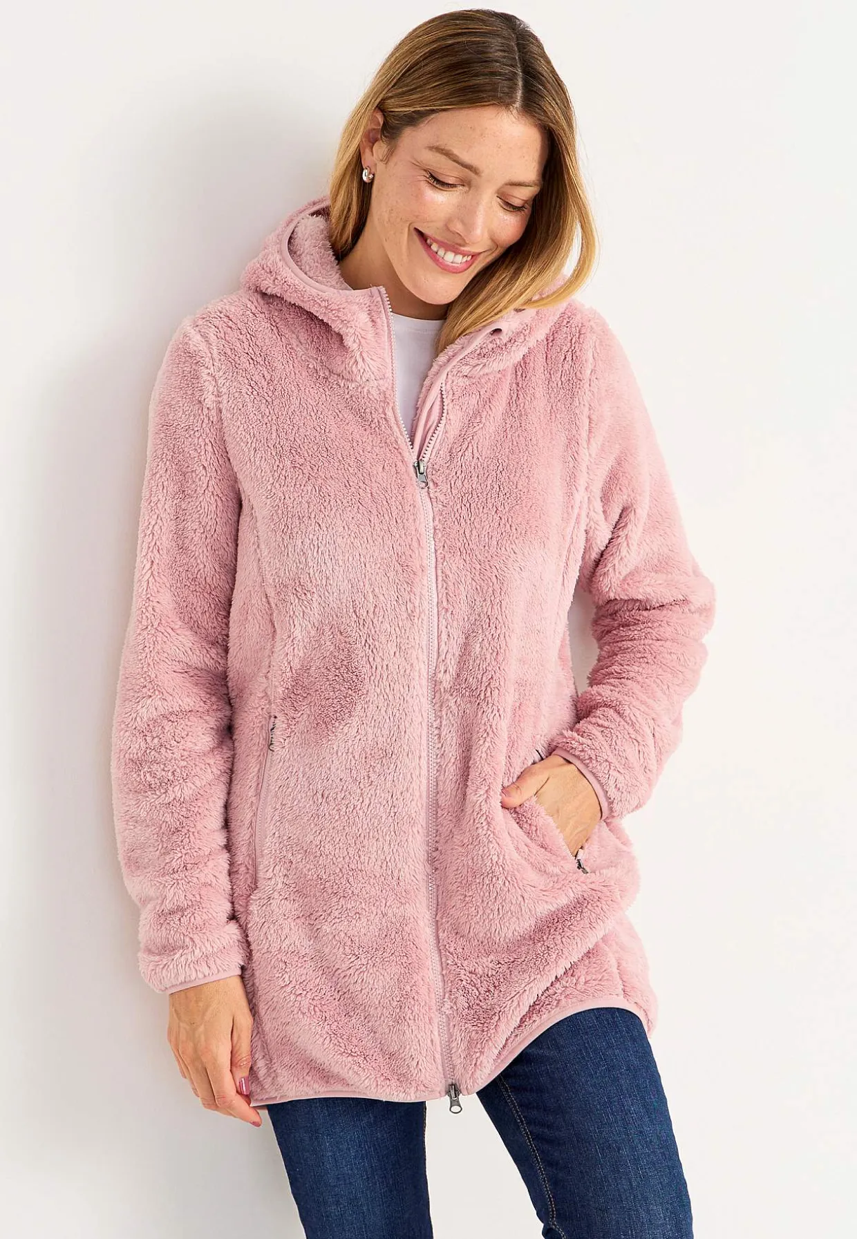 Kodikas fleece-takki hupulla