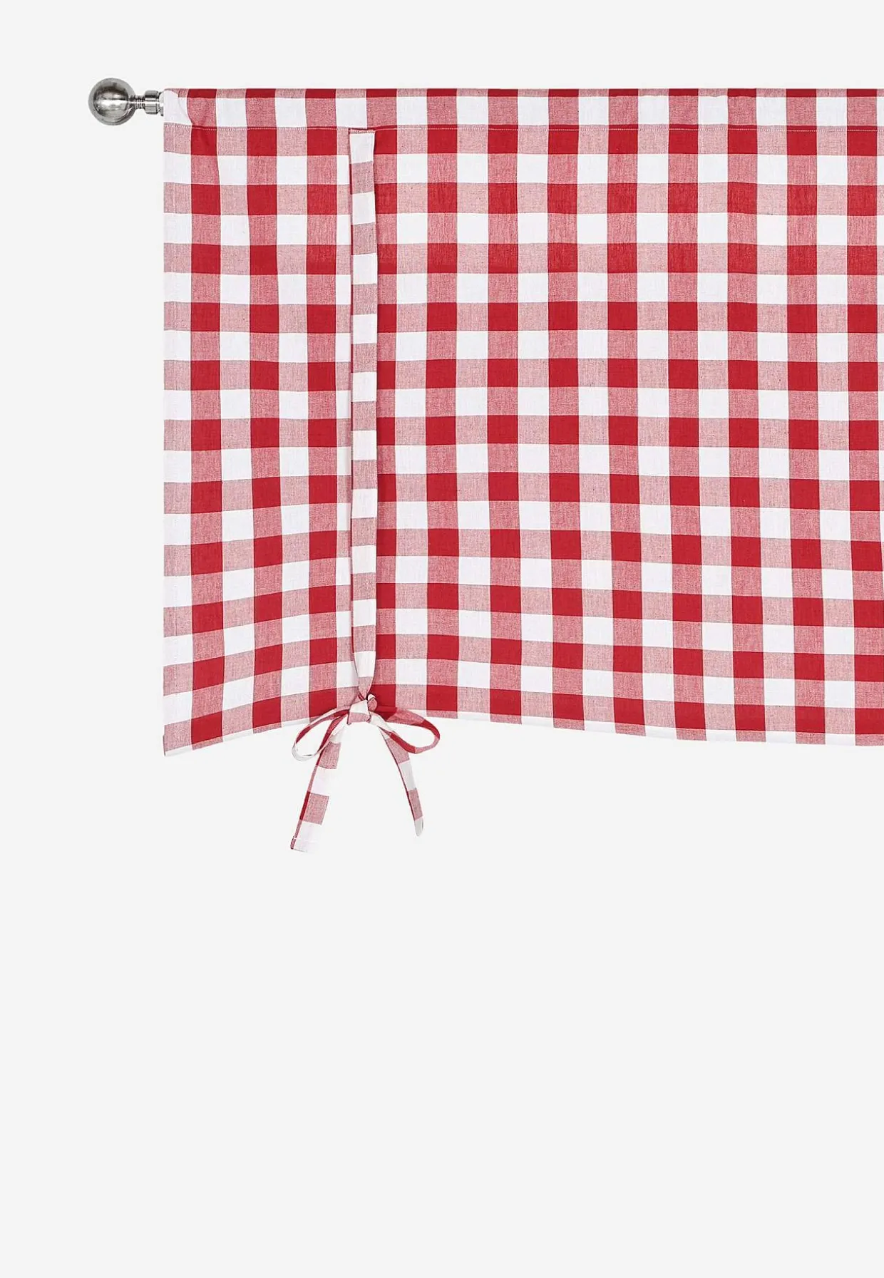 Kudottu, ruudullinen laskosverho