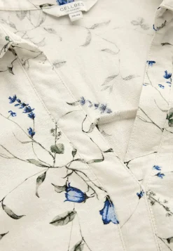 Kukallinen mekko pellava-viskoosiseoksesta