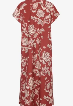 Kuviollinen mekko taskuilla