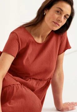Mekko rypytetystä puuvillajersey-kankaasta