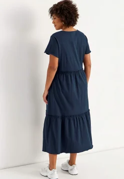 Mekko rypytetystä puuvillajersey-kankaasta