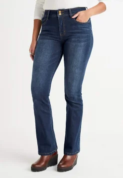 Muotoilevat farkut bootcut-lahkeella ja joustolla