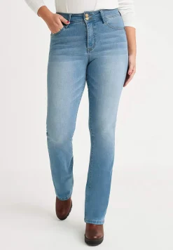 Muotoilevat farkut bootcut-lahkeella ja joustolla