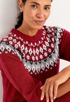 Neulottu, jacquard-kuvioinen mekko