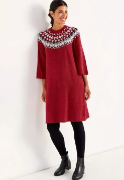 Neulottu, jacquard-kuvioinen mekko