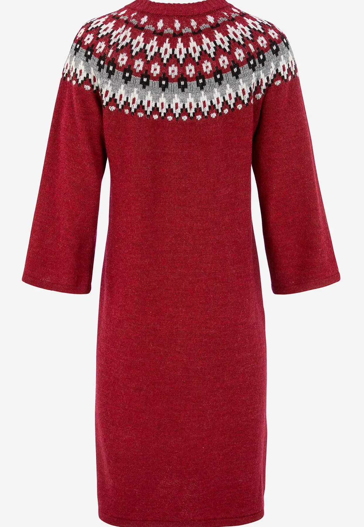 Neulottu, jacquard-kuvioinen mekko