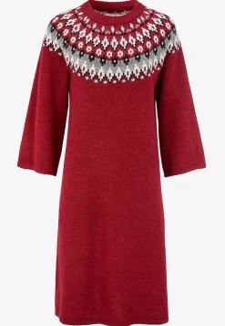 Neulottu, jacquard-kuvioinen mekko