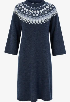 Neulottu, jacquard-kuvioinen mekko