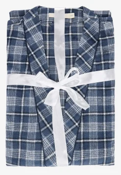 Ruudullinen aamutakki flanellista